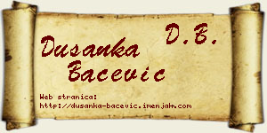 Dušanka Bačević vizit kartica